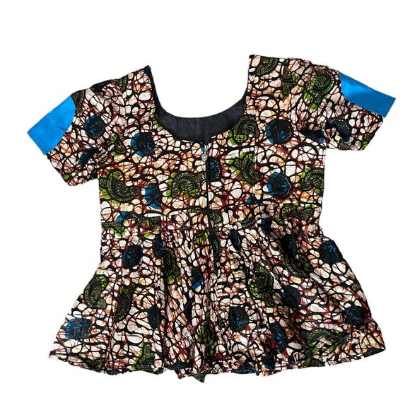 Structured Peplum Ankara Two Piece Set Plus Size 3X - Picture 4 of 14